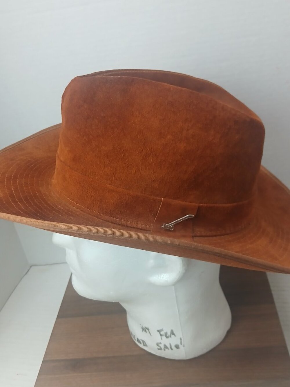 Stetson Rancher Swede Rust Brown 7-1/8 Satin lining 5"Crown Western (H7-1/8) - Picture 2 of 9